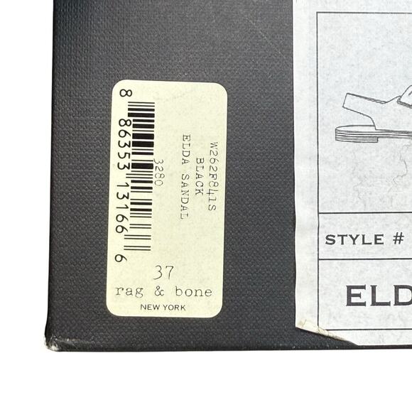 Rag & Bone Elda Leather Corset Sandal Black Size 7 - Picture 9 of 12